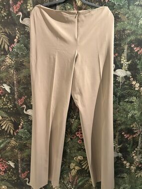 Quiet Luxury Doncaster Signature Wide-Leg Pants in Beige